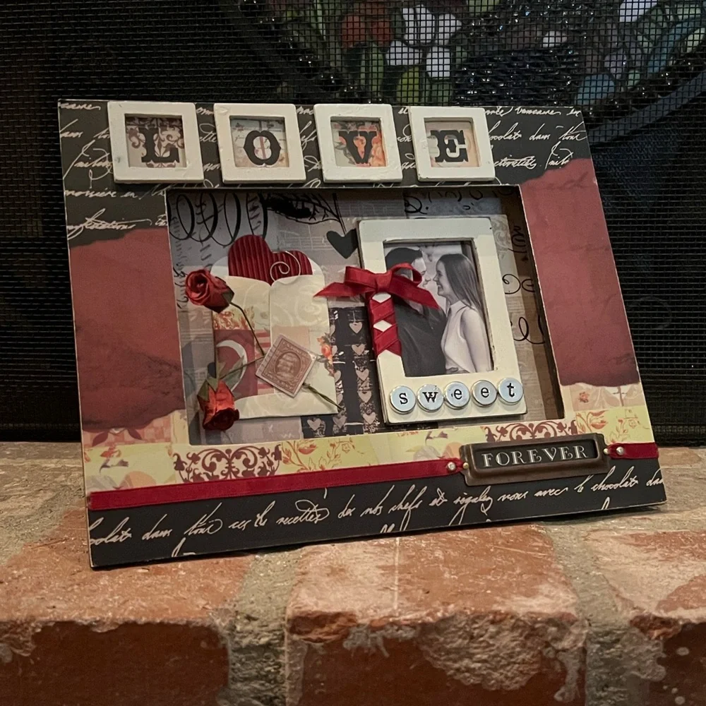 Vintage‎ 3D Shadow Box Picture Frame Love Forever Roses Keepsakes Theme